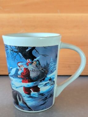 Royal Norfolk,Holiday Santa Ceramic Coffee/Tea Mug - Red & Blue.
